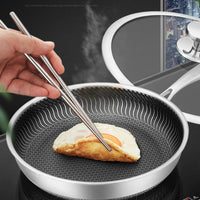 Sartén de acero inoxidable antiadherente de panal con tapa