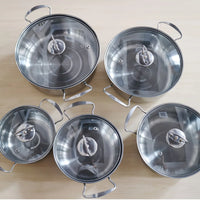 Batería de cocina de acero inoxidable 10 piezas