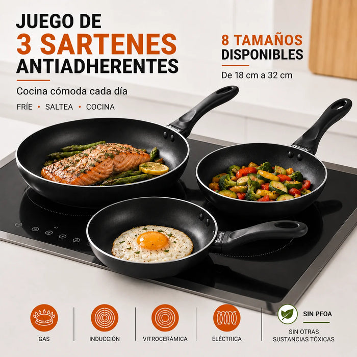 Sartén antiadherente de aluminio para inducción