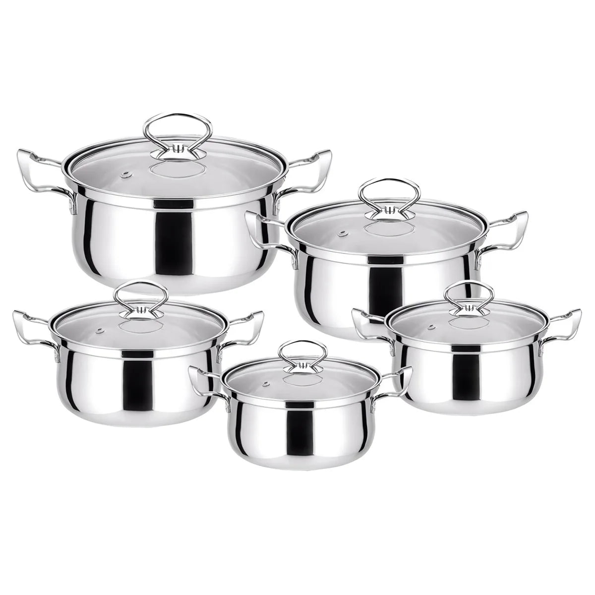 Batería de cocina de acero inoxidable 10 piezas
