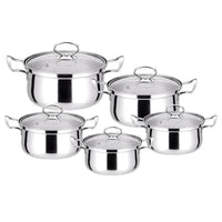 Batería de cocina de acero inoxidable 10 piezas