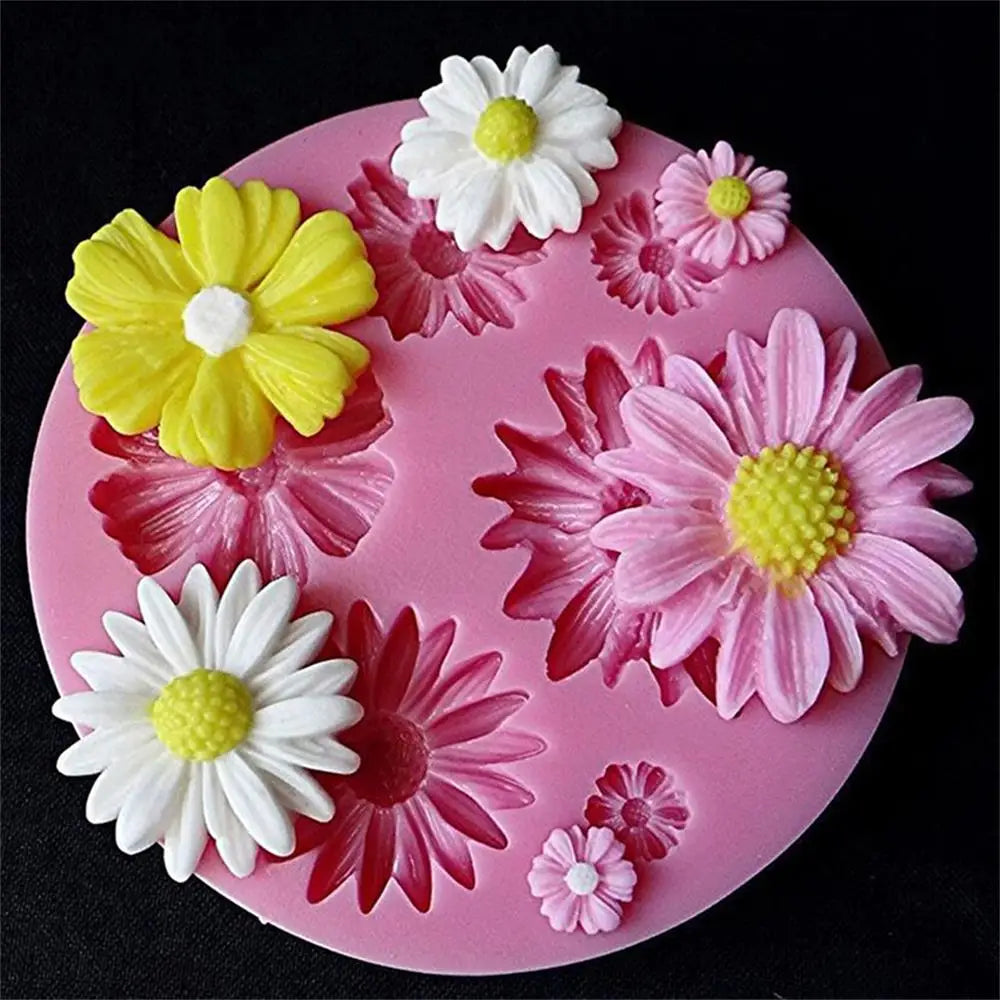 Molde de silicona de flores 3D para repostería