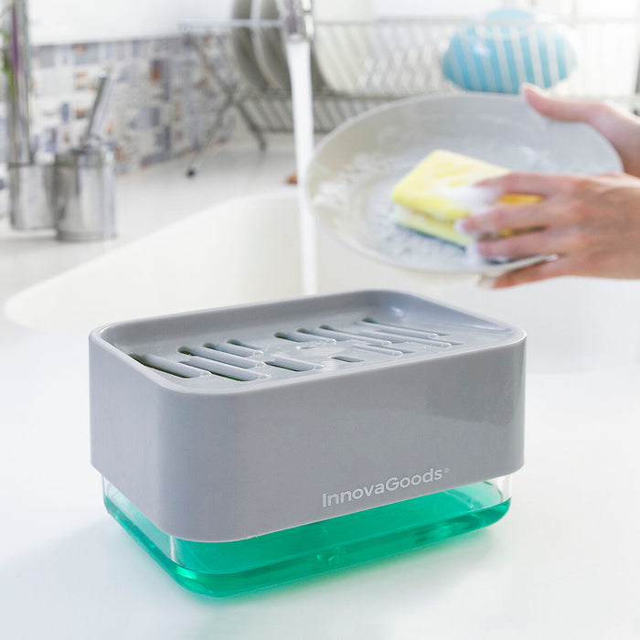 Dispensador de jabón para fregadero con esponjero