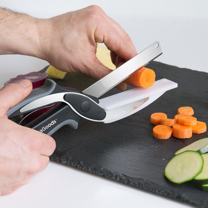 Tijera de cocina con mini tabla integrada